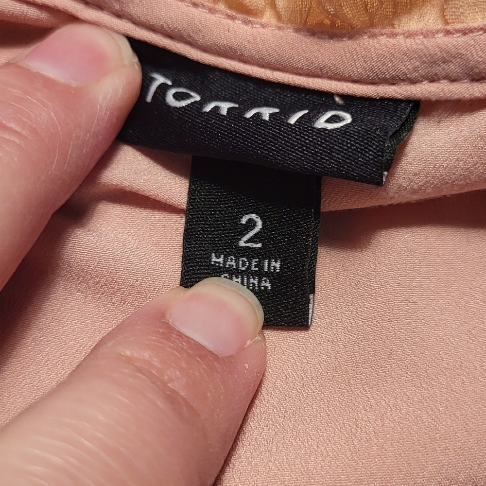 Torrid Chiffon Ruffle Trim Keyhole Tank - Picture 7 of 10